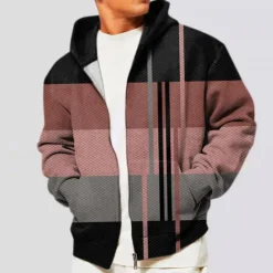 Best OUKU Men's Color Block Graphic Prints Hoodie Hoodies Sweatshirt Streetwear Designer Long Sleeve Hooded Sports & Outdoor Daily Sports Red Blue Zipper Print Spring & Fall Designer
