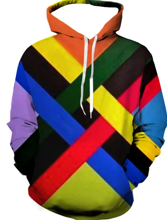 New OUKU Men's Color Block Graphic Prints Hoodie Hoodies Sweatshirt Designer Casual Long Sleeve Hooded Daily Sports Yellow Red Print Spring & Fall Designer