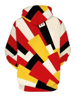 New OUKU Men's Color Block Graphic Prints Hoodie Hoodies Sweatshirt Designer Casual Long Sleeve Hooded Daily Sports Yellow Red Print Spring & Fall Designer