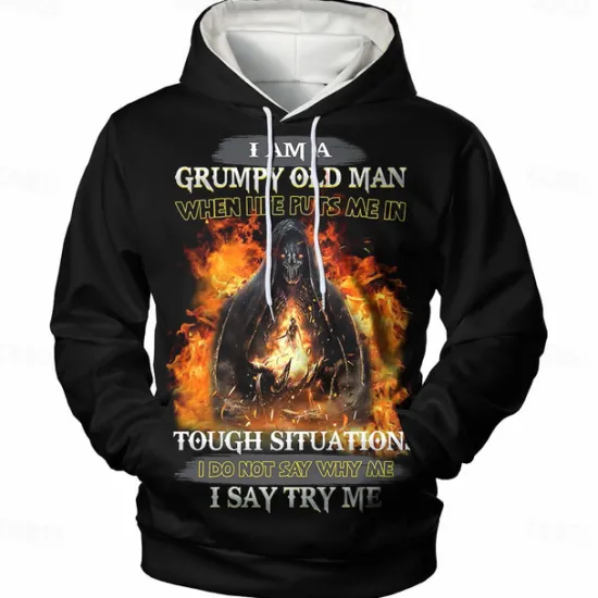 Online OUKU Men's Color Block Skull Graphic Prints Hoodie Hoodies Sweatshirt Streetwear Casual Long Sleeve Hooded Daily Sports Black Red Print Spring & Fall Designer