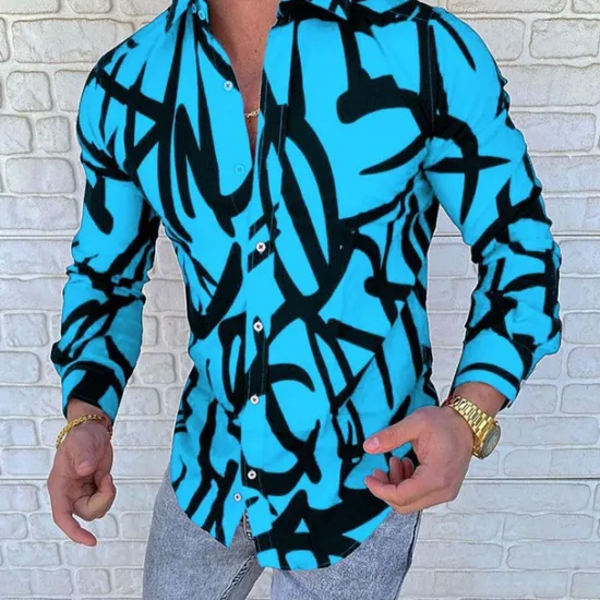 Discount OUKU Men's Color Block Striped Geometric Pattern Shirt Button Up Shirt Long Sleeve Fashion Designer Simple Casual Daily Going out Fall Winter Button Down Collar Patchwork Print Button-Down White Yellow