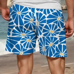 Clearance OUKU Men's Colorful Flower / Floral Swim Trunks Swim Shorts Board Shorts Mid Waist Hawaiian Casual Holiday Beach Drawstring with Mesh lining Elastic Waist Designer Clothing Apparel