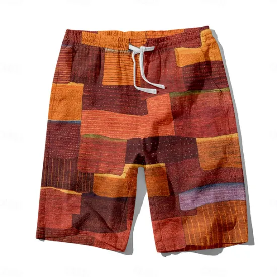 Discount OUKU Men's Colorful Swim Trunks Swim Shorts Board Shorts Mid Waist Hawaiian Casual Holiday Beach Drawstring with Mesh lining Elastic Waist Designer Clothing Apparel
