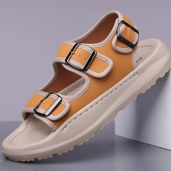 OUKU Men's Comfortable Casual Sandals with Double Buckle Design – Stylish Adjustable Outdoor Footwear for Summer and Vacation