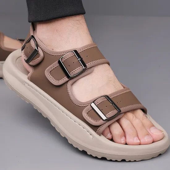 OUKU Men's Comfortable Casual Sandals with Double Buckle Design – Stylish Adjustable Outdoor Footwear for Summer and Vacation