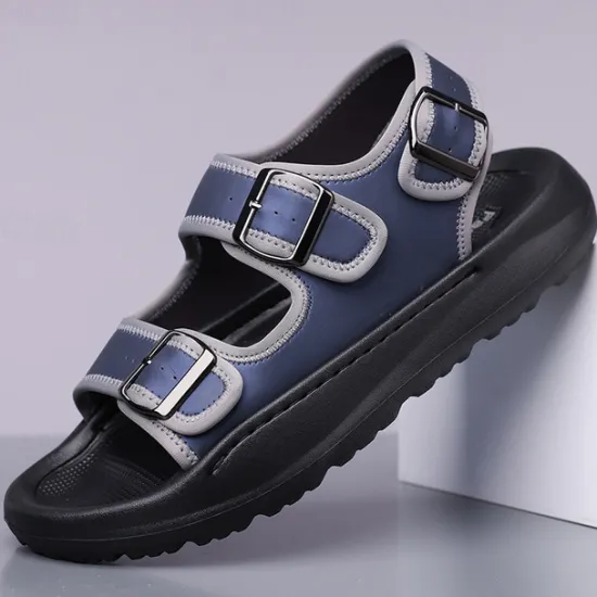 OUKU Men's Comfortable Casual Sandals with Double Buckle Design – Stylish Adjustable Outdoor Footwear for Summer and Vacation