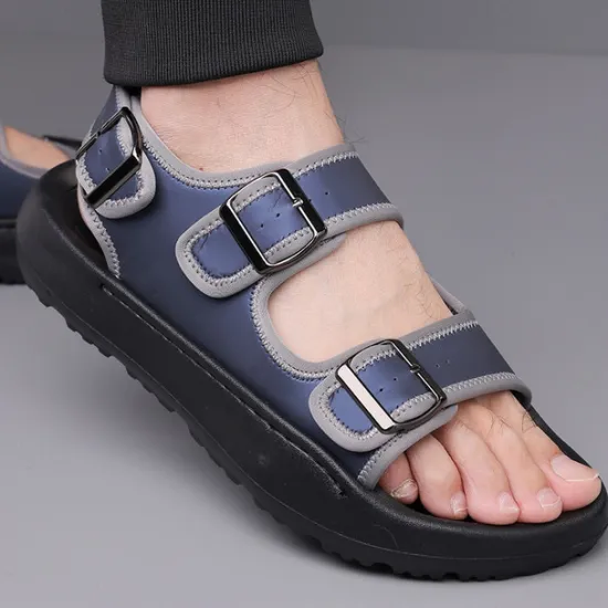 OUKU Men's Comfortable Casual Sandals with Double Buckle Design – Stylish Adjustable Outdoor Footwear for Summer and Vacation