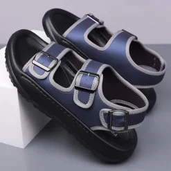 OUKU Men's Comfortable Casual Sandals with Double Buckle Design – Stylish Adjustable Outdoor Footwear for Summer and Vacation