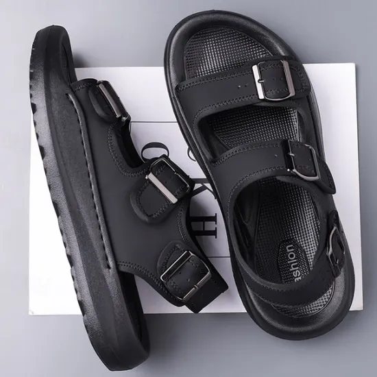 OUKU Men's Comfortable Casual Sandals with Double Buckle Design – Stylish Adjustable Outdoor Footwear for Summer and Vacation