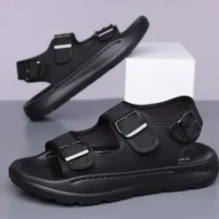 OUKU Men's Comfortable Casual Sandals with Double Buckle Design – Stylish Adjustable Outdoor Footwear for Summer and Vacation