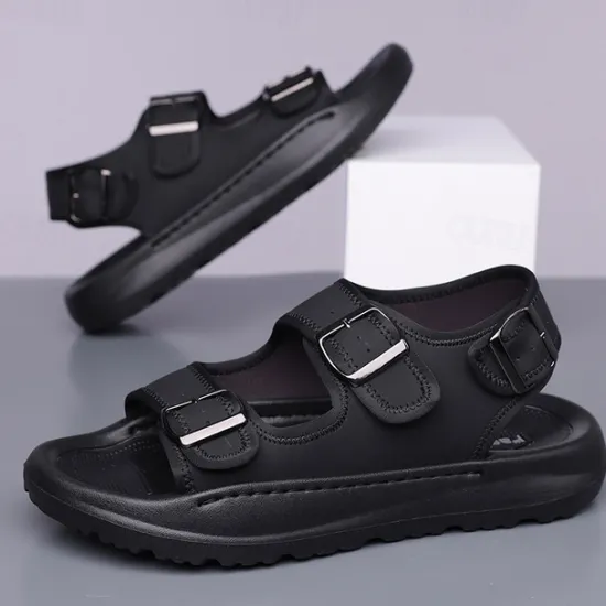 OUKU Men's Comfortable Casual Sandals with Double Buckle Design – Stylish Adjustable Outdoor Footwear for Summer and Vacation