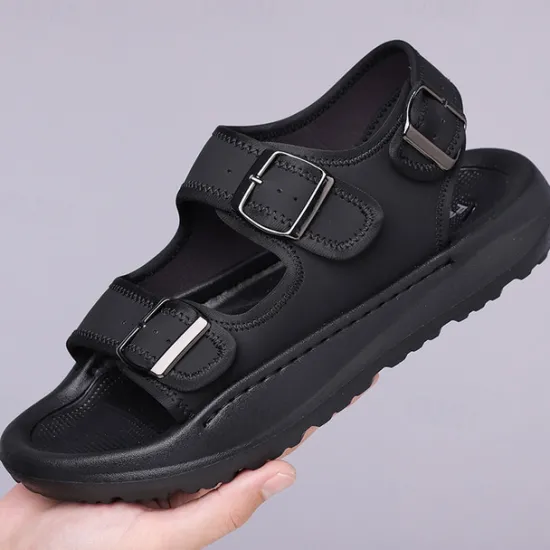 OUKU Men's Comfortable Casual Sandals with Double Buckle Design – Stylish Adjustable Outdoor Footwear for Summer and Vacation