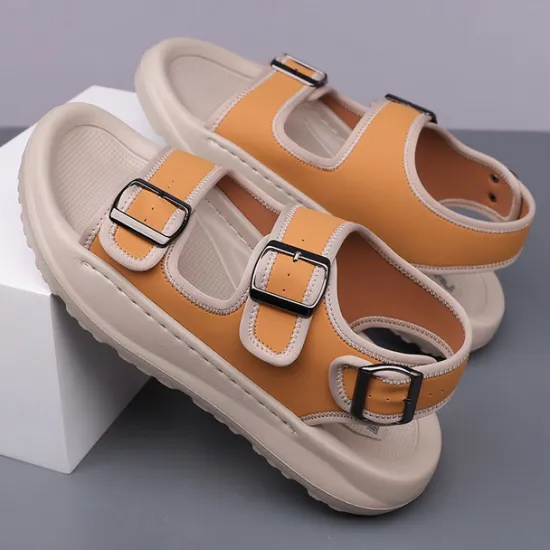OUKU Men's Comfortable Casual Sandals with Double Buckle Design – Stylish Adjustable Outdoor Footwear for Summer and Vacation