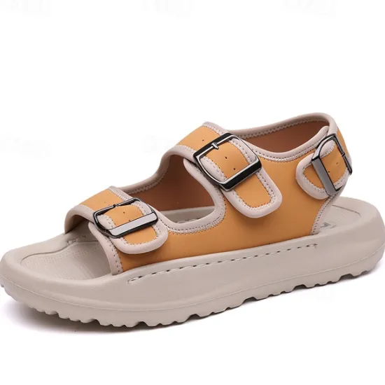 OUKU Men's Comfortable Casual Sandals with Double Buckle Design – Stylish Adjustable Outdoor Footwear for Summer and Vacation