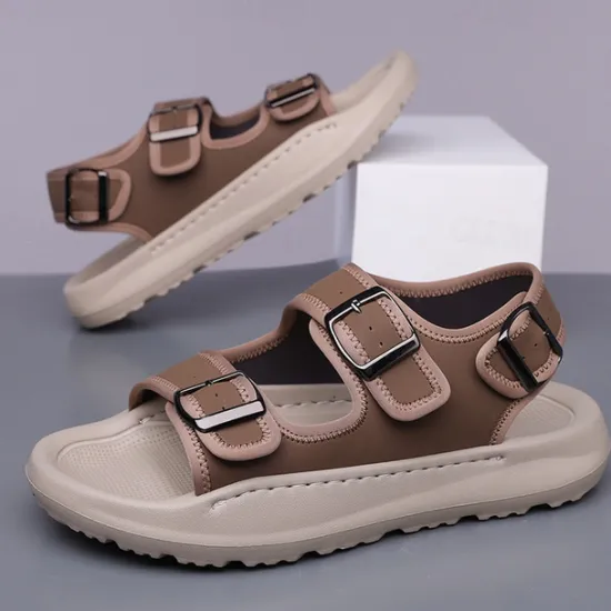 OUKU Men's Comfortable Casual Sandals with Double Buckle Design – Stylish Adjustable Outdoor Footwear for Summer and Vacation
