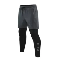 Clearance OUKU Men's Compression Pants Running Shorts With Tights Drawstring 2 in 1 Base Layer Athletic Athleisure Spandex Breathable Quick Dry Moisture Wicking Fitness Gym Workout Running Sportswear Activewear