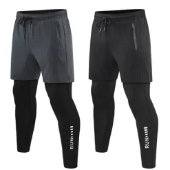 Clearance OUKU Men's Compression Pants Running Shorts With Tights Drawstring 2 in 1 Base Layer Athletic Athleisure Spandex Breathable Quick Dry Moisture Wicking Fitness Gym Workout Running Sportswear Activewear