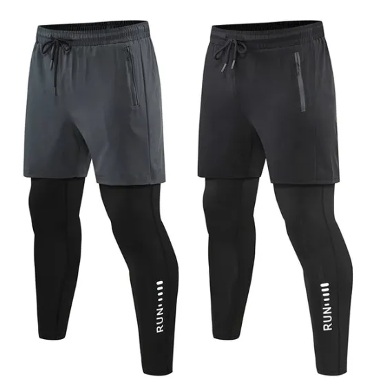 Clearance OUKU Men's Compression Pants Running Shorts With Tights Drawstring 2 in 1 Base Layer Athletic Athleisure Spandex Breathable Quick Dry Moisture Wicking Fitness Gym Workout Running Sportswear Activewear