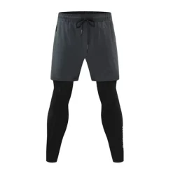 Clearance OUKU Men's Compression Pants Running Shorts With Tights Drawstring 2 in 1 Base Layer Athletic Athleisure Spandex Breathable Quick Dry Moisture Wicking Fitness Gym Workout Running Sportswear Activewear