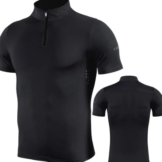 Sale OUKU Men's Compression Shirt Running Shirt Half Zip Short Sleeve Tee Tshirt Athletic Summer Spandex Breathable Quick Dry Moisture Wicking Soft Gym Workout Running Active Training Sportswear Activewear