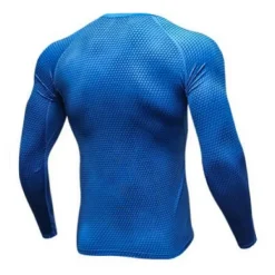 New OUKU Men's Compression Shirt Running Shirt Long Sleeve Tee Tshirt Athletic Spandex Quick Dry Breathability Lightweight Stretchy Fitness Gym Workout Running Sportswear Activewear Snakeskin White Red Blue