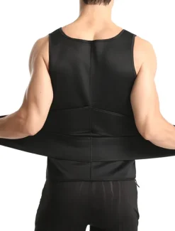 Online OUKU Men's Compression Shirts Body Shaper Shapewear Active Tank Crew Neck Sleeveless Vacation Sports & Outdoor Going out Casual Daily Gym Soft Plain Black Grey Activewear Fashion Sport