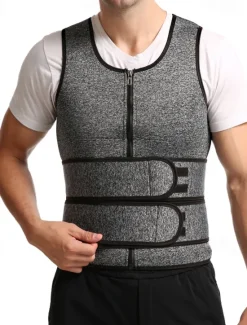 Online OUKU Men's Compression Shirts Body Shaper Shapewear Active Tank Crew Neck Sleeveless Vacation Sports & Outdoor Going out Casual Daily Gym Soft Plain Black Grey Activewear Fashion Sport