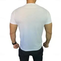 Online OUKU Men's Compression Tops Sports T-Shirt Crewneck Short Sleeves Athleisure Sports Casual Daily Moisture Wicking Soft Letter Lake Blue Black Activewear Casual / Sporty