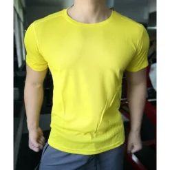 Online OUKU Men's Compression Tops Sports T-Shirt Crewneck Short Sleeves Athleisure Sports Casual Daily Moisture Wicking Soft Letter Lake Blue Black Activewear Casual / Sporty