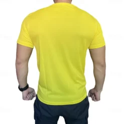 Online OUKU Men's Compression Tops Sports T-Shirt Crewneck Short Sleeves Athleisure Sports Casual Daily Moisture Wicking Soft Letter Lake Blue Black Activewear Casual / Sporty