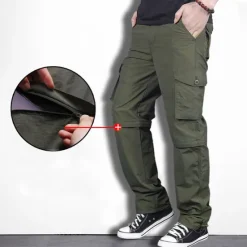 Sale OUKU Men's Convertible Zip Off Pants Hiking Pants Trousers Tactical Cargo Pants Summer Outdoor Waterproof Breathable Quick Dry Lightweight Bottoms Grey khaki Fishing Climbing Running M L XL XXL 3XL