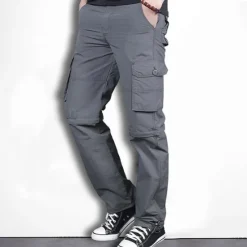 Sale OUKU Men's Convertible Zip Off Pants Hiking Pants Trousers Tactical Cargo Pants Summer Outdoor Waterproof Breathable Quick Dry Lightweight Bottoms Grey khaki Fishing Climbing Running M L XL XXL 3XL