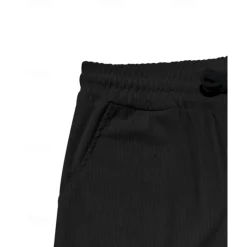 Online OUKU Men's Corduroy Pants Casual Pants Pocket Drawstring Elastic Waist Plain Comfort Sports Outdoor Daily Fashion Casual Black White Micro-elastic