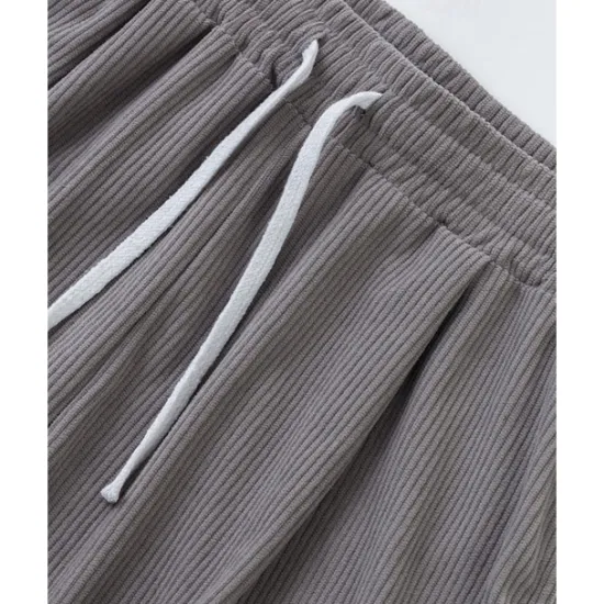 New OUKU Men's Corduroy Pants Trousers Casual Pants Drawstring Elastic Waist Multi Pocket Plain Comfort Sports Outdoor Daily Fashion Casual Black Army Green Micro-elastic