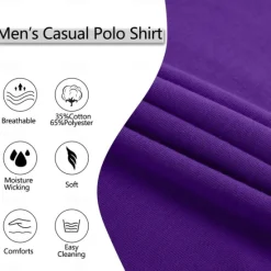 Clearance OUKU Men's Cotton Blend Polo Shirt Golf Shirt Casual Holiday Lapel Short Sleeve Fashion Basic Color Block Patchwork Pocket Summer Regular Fit Dark Grey Purple Cotton Blend Polo Shirt