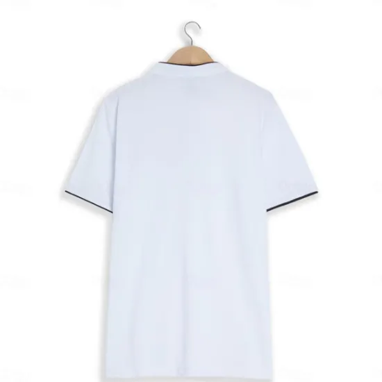 New OUKU Men's Cotton Blend Polo Shirt Golf Shirt Street Casual Stand Collar Banded Collar Short Sleeve Fashion Basic Plain Classic Summer Regular Fit Navy Black White Red Cotton Blend Polo Shirt