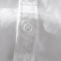 Sale OUKU Men's Cotton Linen Shirt Plain Vacation White Sky Blue Dark Blue Apricot Short Sleeve Grandad Summer Clothing Apparel