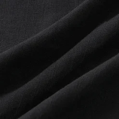Discount OUKU Men's Cotton Linen Shirt White Cotton Shirt Summer Shirt Casual Shirt Cuban Collar Shirt Plain Vacation Curise Black White Navy Blue Khaki Short Sleeve Lapel Spring & Summer Clothing Apparel Pocket
