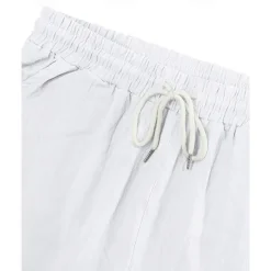 Online OUKU Men's Cotton Linen Shorts Cargo Shorts Shorts Summer Shorts Drawstring Elastic Waist Multi Pocket Plain Comfort Wearable Knee Length Outdoor Sport Daily Fashion Casual Black White Micro-elastic