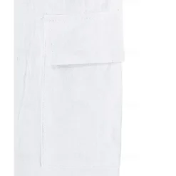 Online OUKU Men's Cotton Linen Shorts Cargo Shorts Shorts Summer Shorts Drawstring Elastic Waist Multi Pocket Plain Comfort Wearable Knee Length Outdoor Sport Daily Fashion Casual Black White Micro-elastic