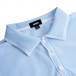 Discount OUKU Men's Cotton Polo Shirt Golf Shirt Work Business Ribbed Polo Collar Classic Short Sleeve Basic Modern Solid Color Patchwork Buttons Spring & Summer Regular Fit Dark Grey Black Burgundy Navy Blue