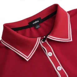 Discount OUKU Men's Cotton Polo Shirt Golf Shirt Work Business Ribbed Polo Collar Classic Short Sleeve Basic Modern Solid Color Patchwork Buttons Spring & Summer Regular Fit Dark Grey Black Burgundy Navy Blue