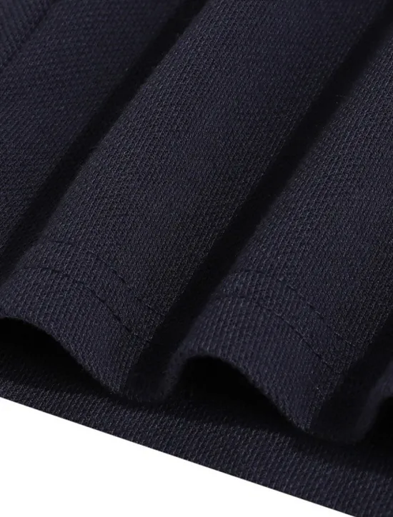 OUKU Men's Cotton Polo Shirt Golf Shirt Business Lapel Short Sleeve Fashion Basic Color Block Patchwork Embroidered Summer claret Black Green ash-colored Deep Blue Light Blue Cotton Polo Shirt