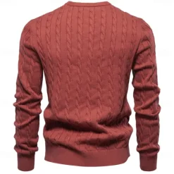 Hot OUKU Men's Cotton Pullover Sweater Jumper Knit Embroidery Deer Crew Neck Knitwear Elegant Christmas Outdoor Clothing Apparel Fall Winter Black White S M L