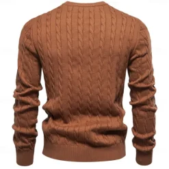 Hot OUKU Men's Cotton Pullover Sweater Jumper Knit Embroidery Deer Crew Neck Knitwear Elegant Christmas Outdoor Clothing Apparel Fall Winter Black White S M L