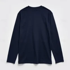Sale OUKU Men's Cotton T shirt Tee Crew Neck Training Outdoor Long Sleeve Crewneck Clothing Apparel Warm Active Vacation Neutral