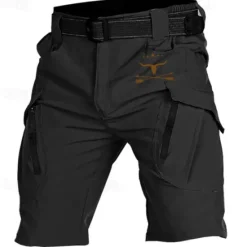 Best OUKU Men's Cow Cargo Shorts Mid Waist Sports Fashion Streetwear Sports Outdoor Casual Daily Side Pockets Elastic Waist Multi Pocket Designer Clothing Apparel
