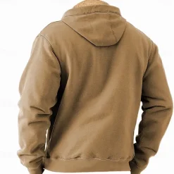 Clearance OUKU Men's Cow Fleece Hoodie Hoodies Fashion Cool Long Sleeve Hooded Holiday Streetwear Blue Brown Zipper Pocket Fall Winter Designer