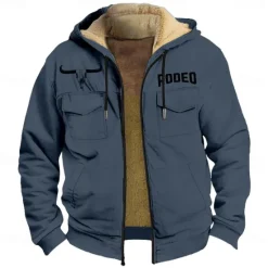 Sale OUKU Men's Cow Fleece Hoodie Hoodies Fashion Cool Long Sleeve Hooded Holiday Hunting Streetwear Blue Brown Zipper Pocket Fall Winter Designer