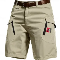 Outlet OUKU Men's Cow Letter Cargo Shorts Mid Waist Sports Fashion Streetwear Sports Outdoor Casual Daily Drawstring Side Pockets Elastic Waist Designer Clothing Apparel